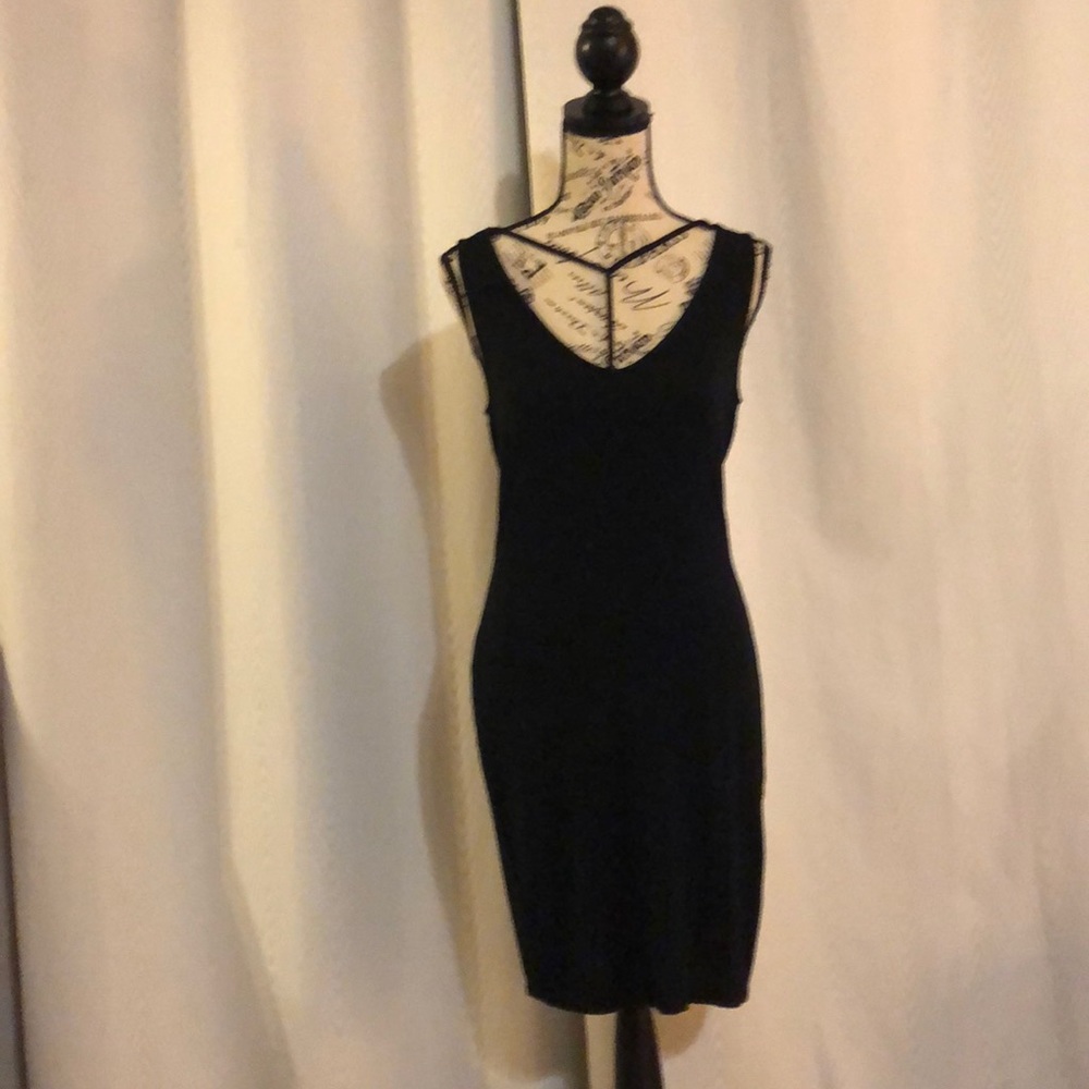 Charlotte Russe Black Cotton Midi Dress